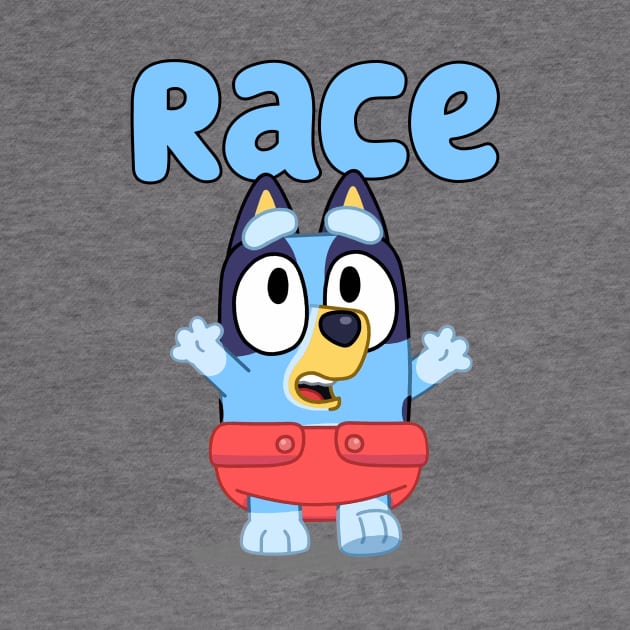 Bluey and Bingo race funny by Justine Nolanz